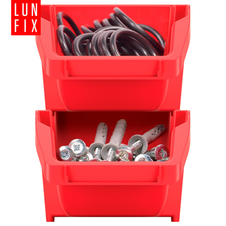 5x Stapelbox Rot 295x198x133 mm