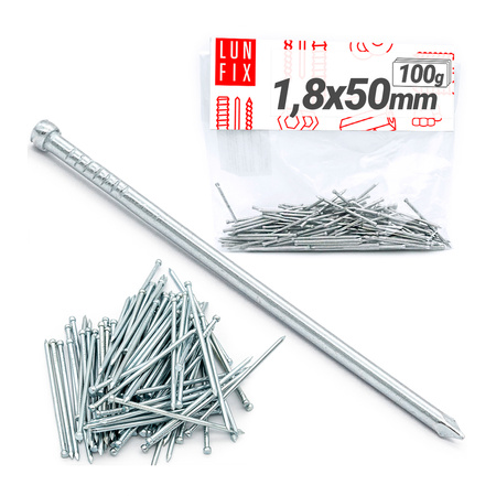 Sockelleisten Nägel 1,8x50 100g Silber Verzinkter