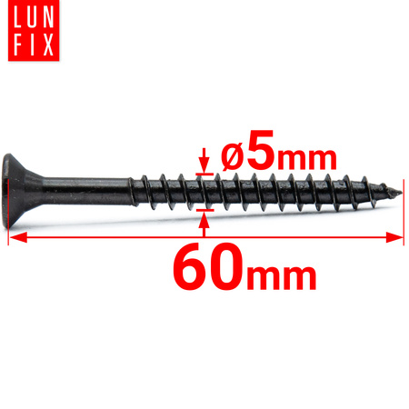 Universalschraube 5x60 mm Schwarz Verzinkt 100stk.