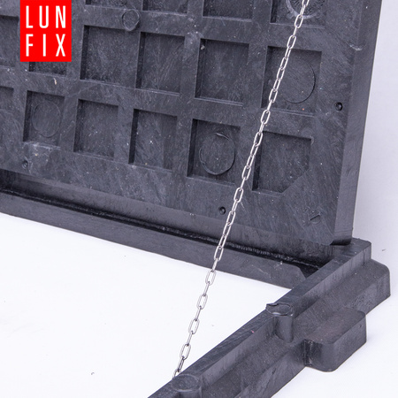 Kanaldeckel Schachtabdeckung mit Flanschrahmen 60x60cm Schwarz