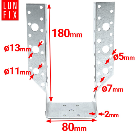Balkenschuh Typ A 80x180 mm