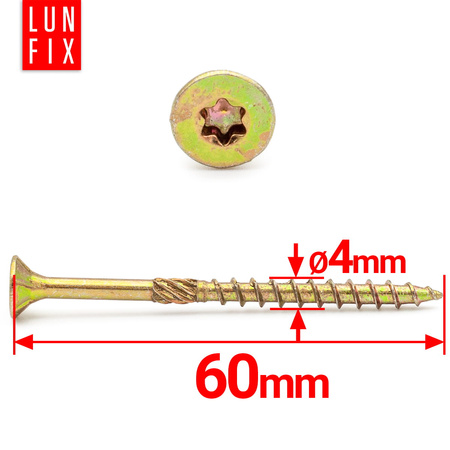 Spanplattenschrauben 4,0x60 mm 200 Stück TX20