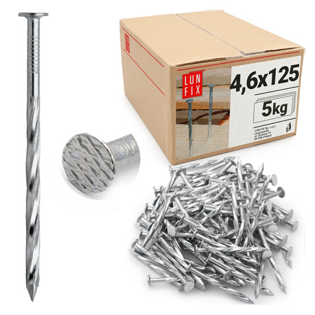 Drallnägel 4,6x125 5kg verzinkter Holzschraubennägel Drahtstifte Twistnägel 5"x3/16" Zoll