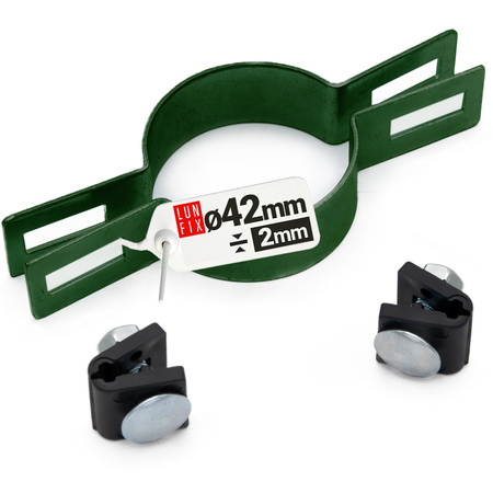 Mittelschelle Rund für 42 mm Pfosten Grün