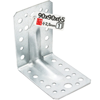 Schwerlast Winkelverbinder 90x90x65x2,5 mm
