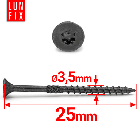 Shwarz spanplattenschrauben 3,5x25 500stk.