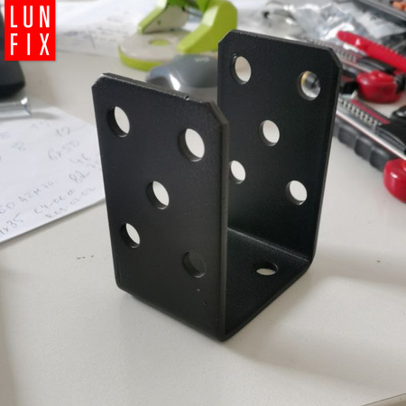 U-Pfostenträger Aufschraubbar Shwarz 70x120 mm