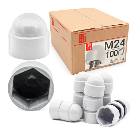Schraubenkappe Weiß M24 100 Stuck