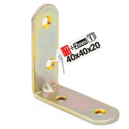 Möbelbauwinkel Gelb Verzinkt 40x40x20x2 mm