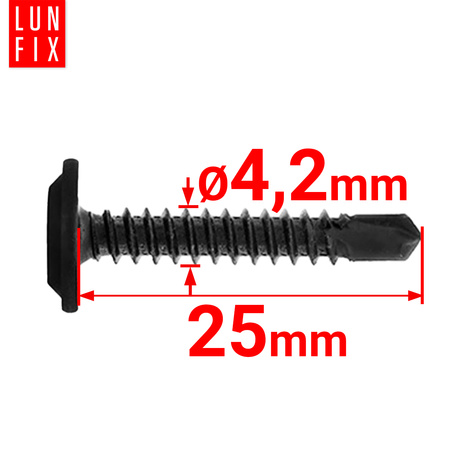Bohrschrauben Schwarz 4,2 x 25 mm 500 Stk.