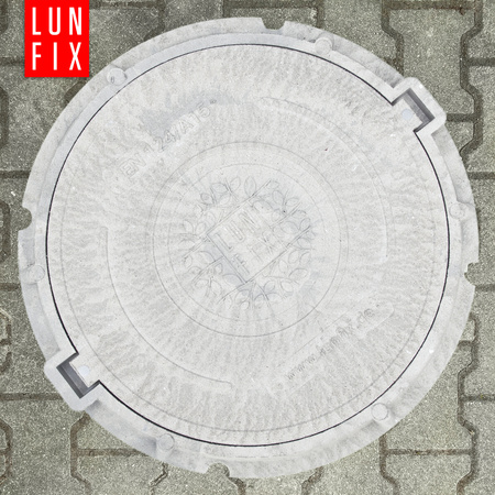 Kanaldeckel Schachtabdeckung mit Flanschrahmen DN 600 mm A15 1,5t Hellgrau