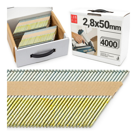 34° Grad Ringschaftnägel 2,8 x 50 mm Packung 4000