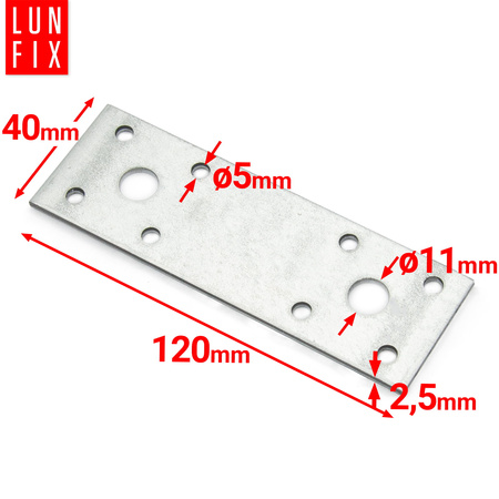 Flachverbinder 120x40x2,5mm 10er Set