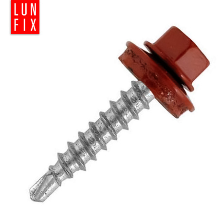 Trapezblechschrauben 4,8 x 35 mm 250 Stück Ziegelrot RAL 8004