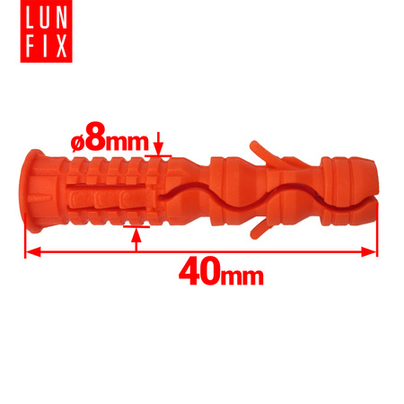 Dehnschrauben, Kunststoff-Expansionsrohr 8x40mm 250ks.