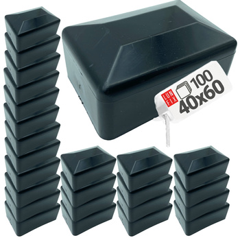 Pfostenkappen Schwarz 40x60 mm 100 Stück