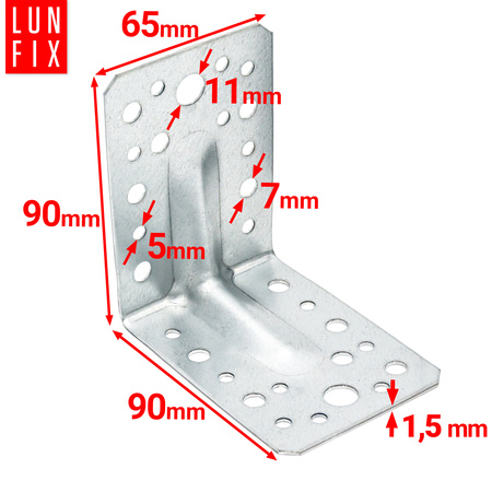 10 Stück Schwerlast Winkelverbinder 90x90x65