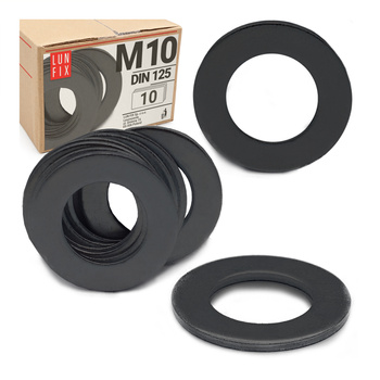 Runde Unterlegscheibe M10 Shwarz verzinkt DIN125 10stk