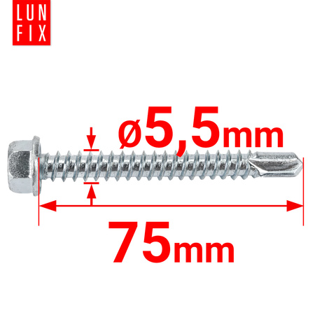 Bohrschrauben 5,5x75 250stk.