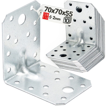 Winkelverbinder Lochplattenwinkel 70x70x55x2 10 Stück