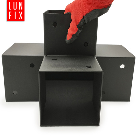 Montage Satz: Schwarz Eckverbinder X 12 x 12 cm + Schrauben