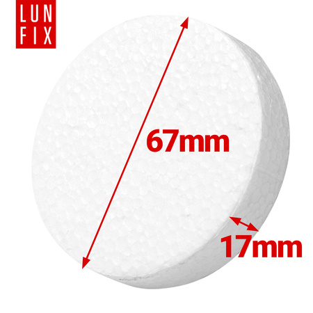 Styropor Abdeckkappen Rondelle Ø 67 mm Weiß 100stk.