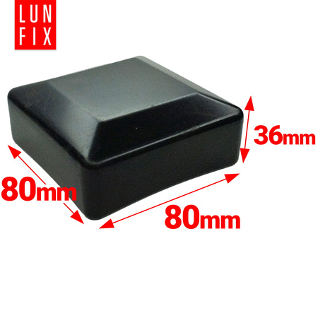 Pfostenkappen Schwarz 80x80 mm Eckig 10 stuck