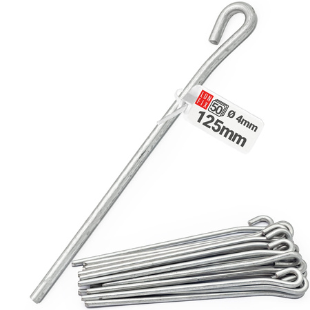 50 x 125 mm Befestigungsdraht mit Öse für Ankerschnellabhänger 4mm