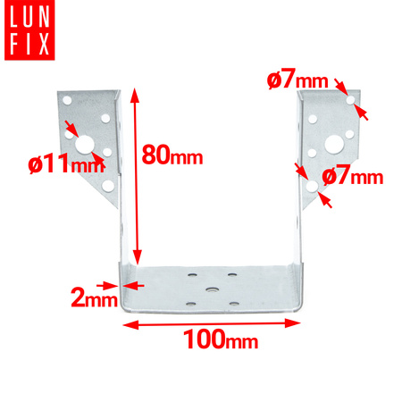 Balkenschuh Typ A 100x80 mm