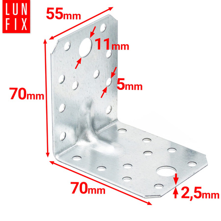 Schwerlast Winkelverbinder 70x70x55x2,5 mm 10 Stück