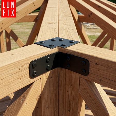 Shwarz Winkelverbinder Lochplattenwinkel 140x140x65x2 1stk