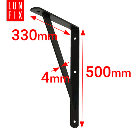 Schwerlast Konsole Wand Regal Winkel 80 kg Last 50x30cm Schwarz