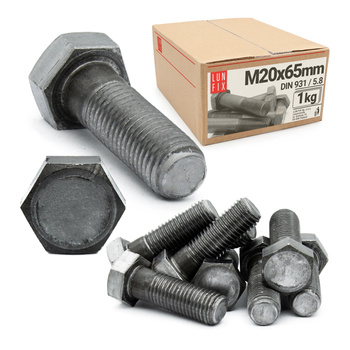 Sechskantschrauben M20x65 DIN 931 1 kg (ca.4 Stk.) Teilgewinde Klasse 5.8