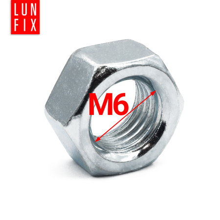 Sechskantmutter M6 - 1 Kg (ca.460 Stk.) Festigkeit 8 Verzinkter Stahl, Regelgewinde DIN 934