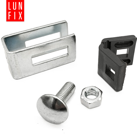 Stabmattenzaun Halter 4mm 5mm Komplett Silber Verzinkt