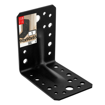 Shwarz Winkelverbinder Lochplattenwinkel 90x90x65x2 1stk