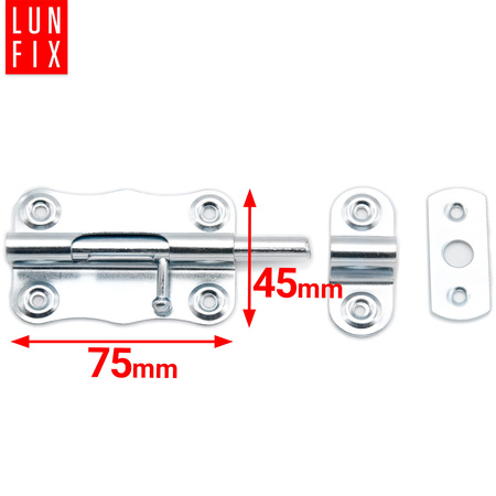 Bolzenriegel Torriegel Riegel 75x45mm Silber