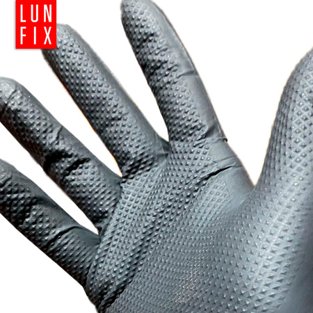 Puderfreie Nitril-Arbeitshandschuhe Größe 9 L Schwarz 50 stk (25 paar)