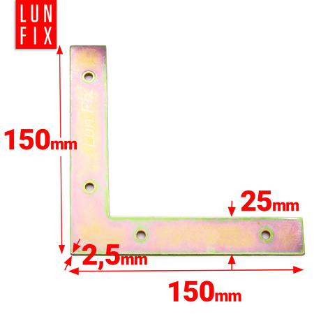 Flachwinkel Winkelverbinder L 90 Grad 150x150x25x2,5mm