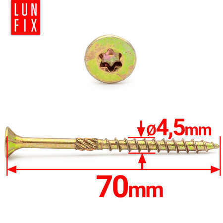 Spanplattenschrauben 4,5x70 mm 200 Stück TX20