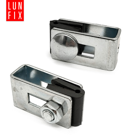 Stabmattenzaun Halter 4mm 5mm Komplett Silber Verzinkt