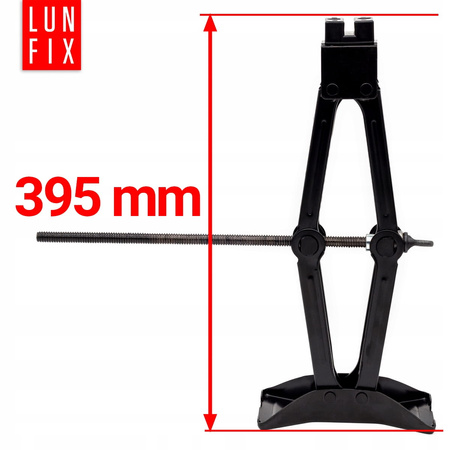 Podnośnik samochodowy trapezowy do 2t w zestawie: smar, klucz do kół i rękawiczki robocze