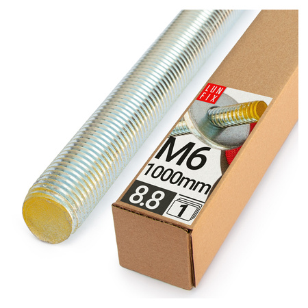 Gewindestange M6 x 1000 mm, 1 Stück | Festigkeitsklasse 8.8 DIN 975
