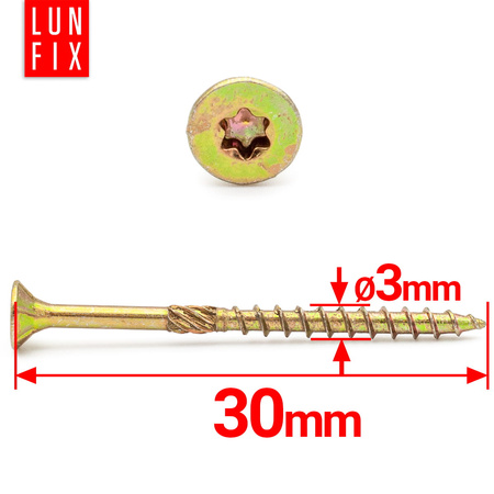 Spanplattenschrauben 3x30 mm 500 Stück TX10