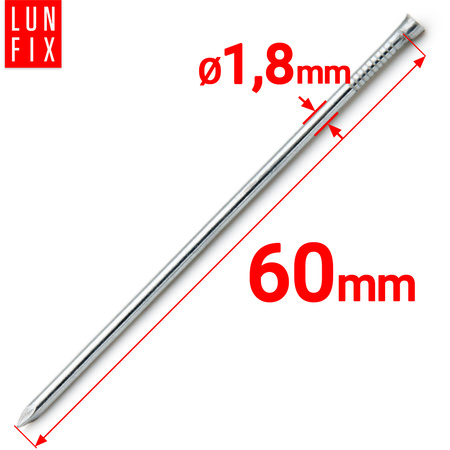 Sockelleisten Nägel 1,8x60 100g Silber Verzinkter