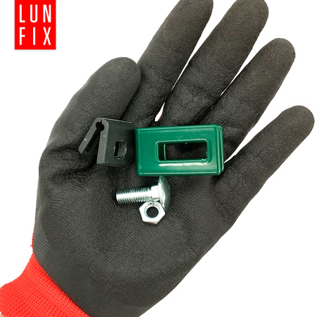 Stabmattenzaun Halter 4mm 5mm Komplett Grün