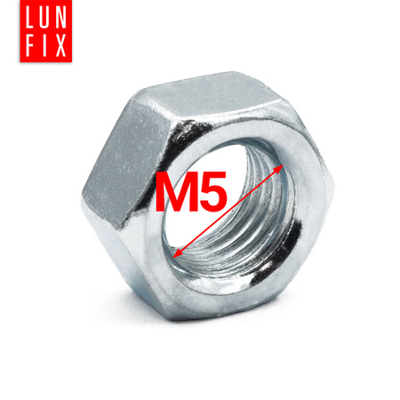 Sechskantmutter M5 - 5 Kg (ca.5000 Stk.) Festigkeit 8 Verzinkter Stahl, Regelgewinde DIN 934