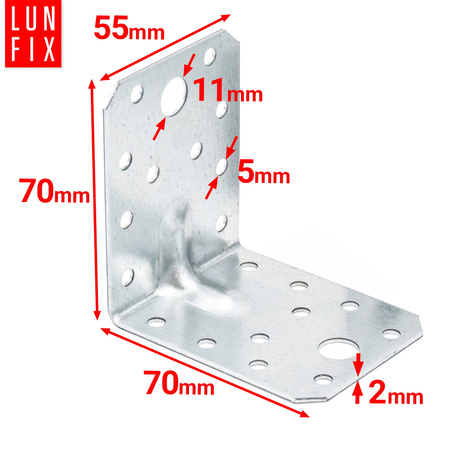 Winkelverbinder Lochplattenwinkel 70x70x55x2 10 Stück