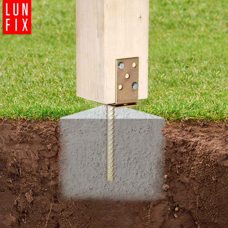 Montage Satz: Pfostenaufnahme mit Betonanker + Schrauben