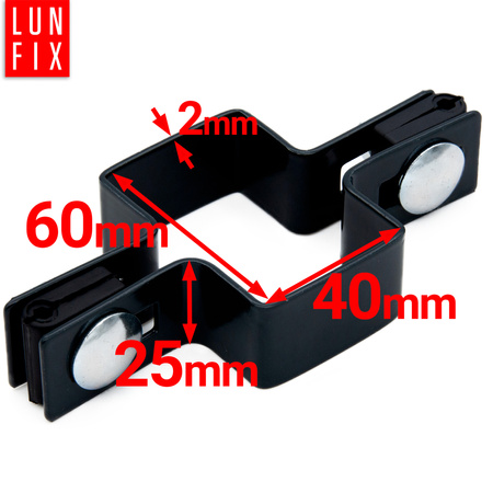 Mittelschelle Vierkant für 40x60 mm Pfosten Shwarz